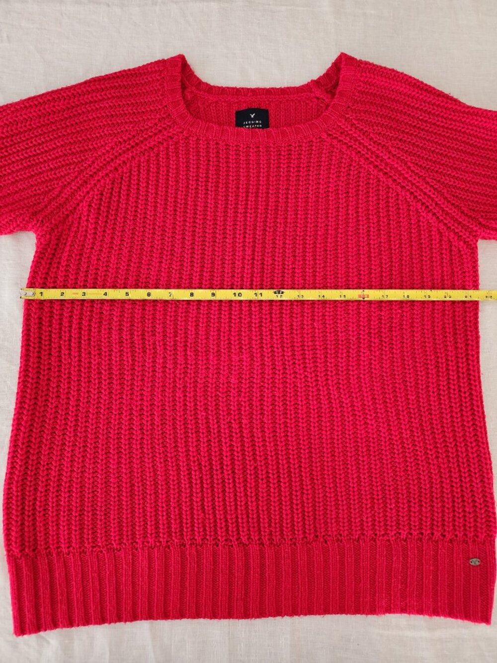American Eagle Vintage Red Chunky Knit Jegging Sweater - Sz L - Picture 6 of 7